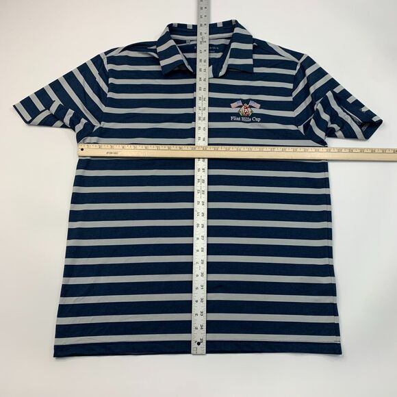 Under Armour Playoff Polo Shirt Mens L Large Navy Striped Flint Hills Cup Golf - Picture 7 of 12